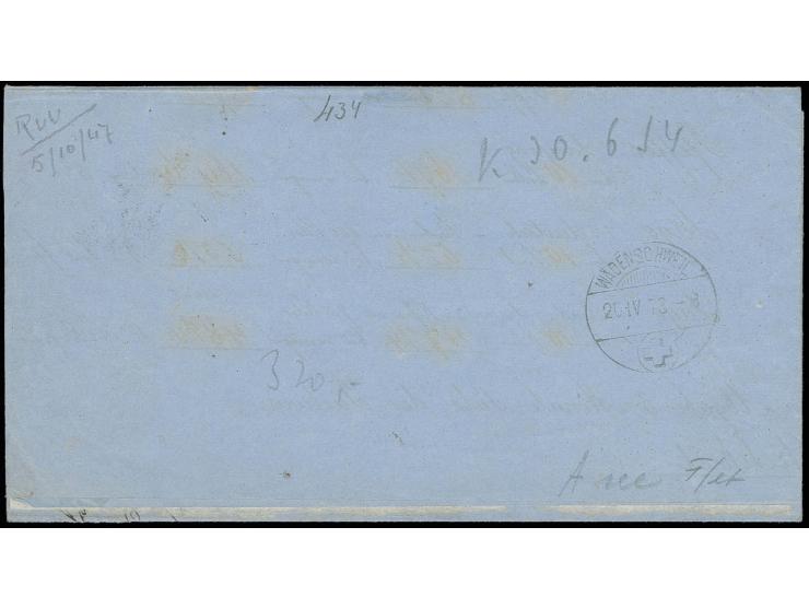 1 Kr. gelblichgrün im waagerechten Paar mit EKr. "MANNHEIM 19 4 73" auf Drucksachenfaltbrief mit erlaubten handschriftlichen 