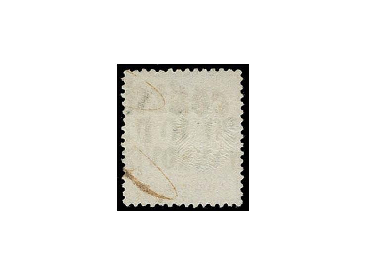 ½ Gr. orange mit ca. 4 mm nach links versetzter Prägung, mit dreizeiligem Bahnpoststreckenstempel "COELN / 20 10 II / HANNOVE