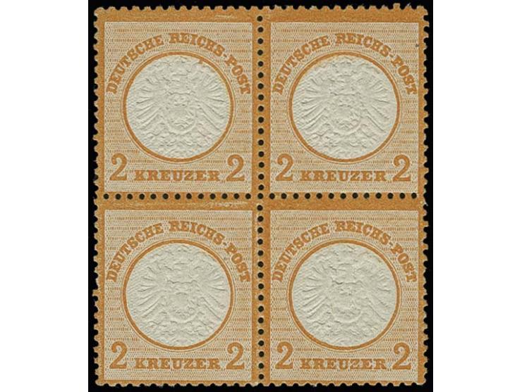 2 Kr. orange im 4er-Block, sehr schön farbfrisch, postfrisch in tadelloser Erhaltung, unsigniert, Kabinett, Fotoattest Krug B