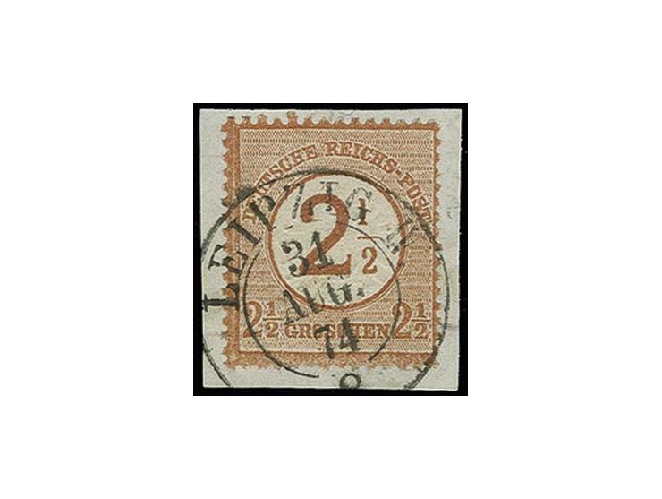 2 1/2 auf 2 1/2 Gr. braunorange mit Plattenfehler "1 der Wertangabe nach links verschoben" auf Briefstück mit DKr. "LEIPZIG 3