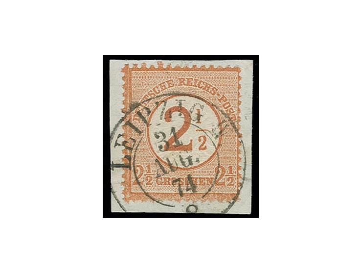 2 1/2 auf 2 1/2 Gr. braunorange mit Plattenfehler "1 der Wertangabe nach links verschoben" auf Briefstück mit DKr. "LEIPZIG 3