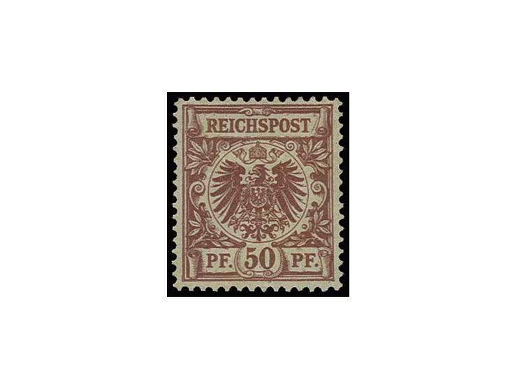  50 Pfg. braunkarmin, farbfrisch, sauber ungbraucht, Kabinett, eine seltene Marke, sign. Bühler und Zenker sowie Fotoattest W