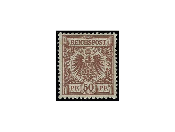 50 Pfg. lebhaftbraunrot, sauber ungebraucht, schräger Bug oben links, sonst in einwandfreier Erhaltung, Privatsignatur und Fo
