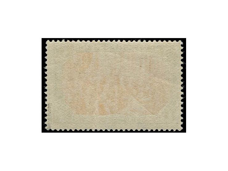 5 M. grünschwarz/dunkelkarmin, Mittelstück gelblichrot, postfrisch, Kabinett, sign. Bühler und Fotoattest Jäschke-L. BPP