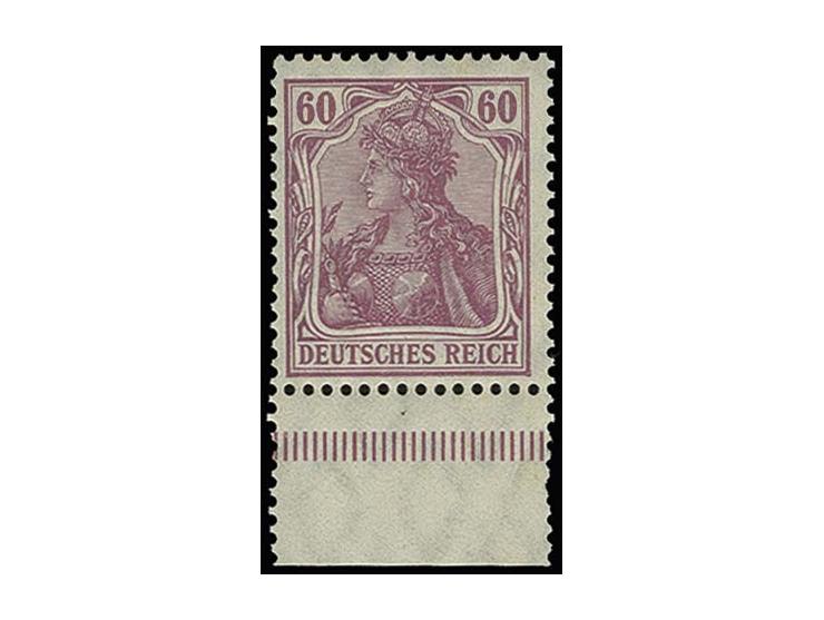 60 Pfg. dunkelrötlichlila, mit Unterrand, postfrisch, Kabinett, Fotoattest Jäschke-L. BPP