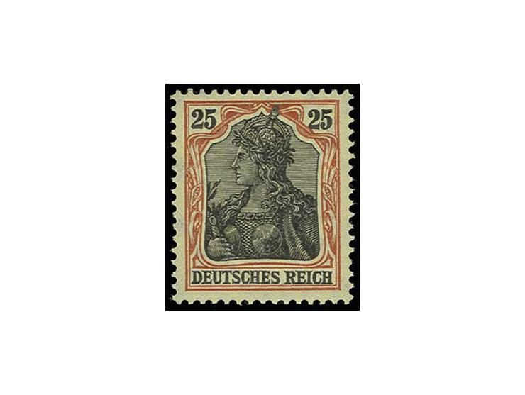  25 Pfg. rotorange/schwarz (metallisch glänzend), postfrisch, Kabinett, eine sehr seltene Marke, Fotoattest Jäschke und Jäsch