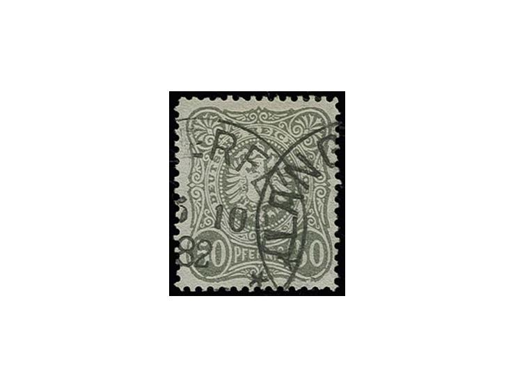50 Pfg. grünlichgrau, Barmer Postfälschung, sauber gestempelt "LANGERFELD 5 10 82", bis auf eine minimale Schürfung in sehr g