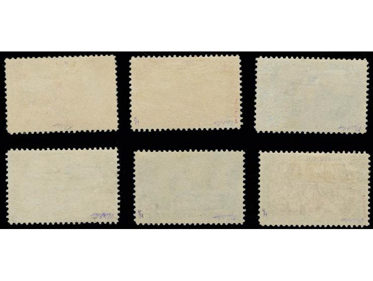 VERSUCHSAUFLAGE IN LINIENZÄHNUNG 11½: 1-5 M., dabei 1 und 2 M. jeweils 2 unterschiedliche Farben und 5 M. in der seltenen sor