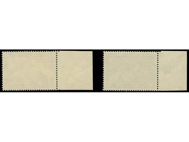 1931, Polarfahrt 1 und 2 M., je als linkes Randstück mit Aufdruckfehler "fehlender Bindestrich nach Polar", postfrisch, Kabin