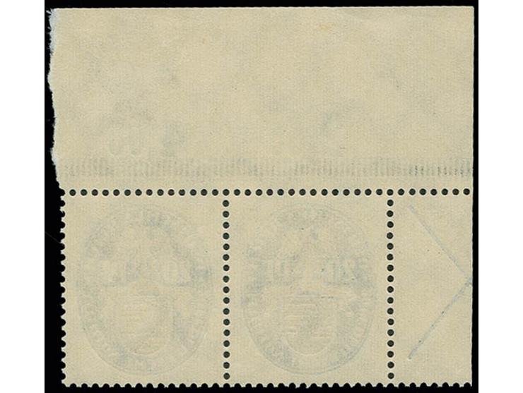 1925, Heftchenblatt Nothilfe mit halbierten "X", postfrisch aus der linken oberen Bogenecke mit Falzspur im Oberrand, Kabinet