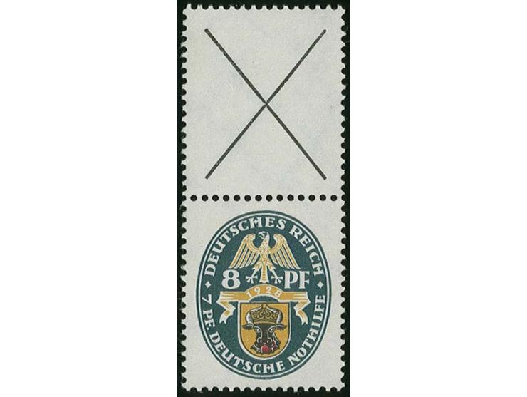 1928, Nothilfe X+8 Pfg., ungebraucht, Kabinett (Mi. 1.100,-)
