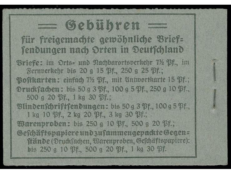 dito, nicht durchgezähnte Heftchenblätter, Deckel ungefaltet aber ein kleines Rostfleckchen, teils übliche Heftchenzähnung un