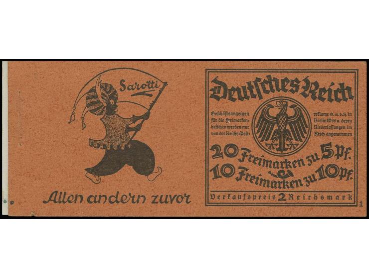 1925, Markenheftchen Rheinland-Marken ohne Klammer mit den 3 Zwischenblättern, postfrisch, H-Blätter stockfleckig (Mi. 7.500,
