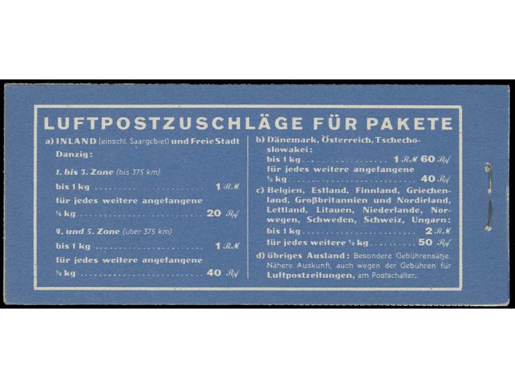 dito, mit nicht durchgezähnten Luftpost-Klebezetteln, dabei H-Bl.48 mit nicht gelisteter Variante, postfrisch, Kabinett