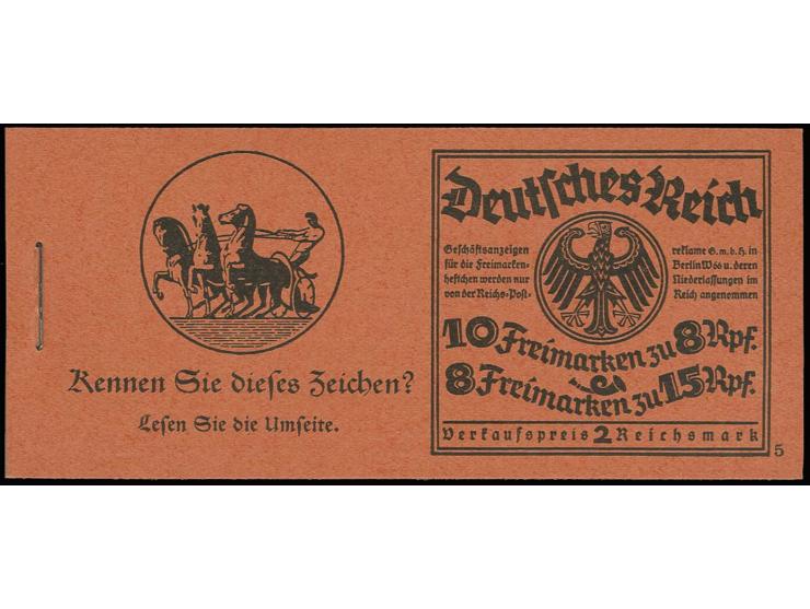 dito, 2. Auflage, postfrisch, übliche Heftchenzähnung in sonst perfekter Qualität, eines der seltensten Heftchen des Dt. Reic