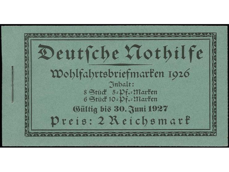 Nothilfe, Deckel ungefaltet, postfrisch in tadelloser Erhaltung