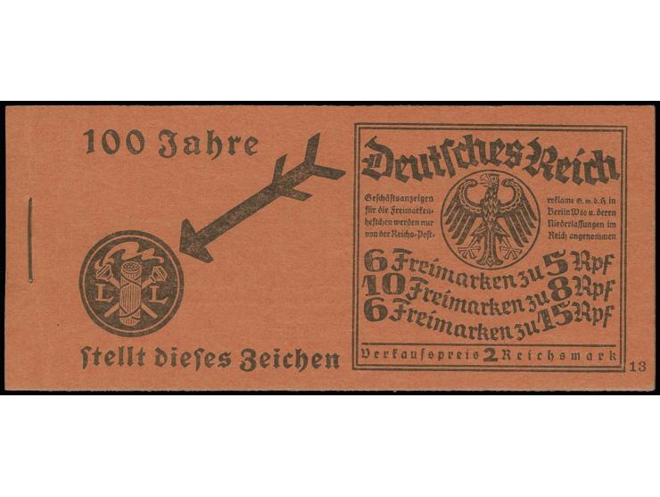 dito, mit O-Nr. 13, postfrisch, H-Bl.57 eine Marke winzige Anhaftung und Rückdeckel Falzspuren, sonst einwandfrei (Mi. 3.000,