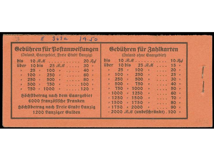 dito, in Type 26.1.2, dabei H-Bl.61 und 62 ohne, 63 mit Strichleiste + Teil-HAN, postfrisch, Rückdeckel beschriftet (Mi. 1.30