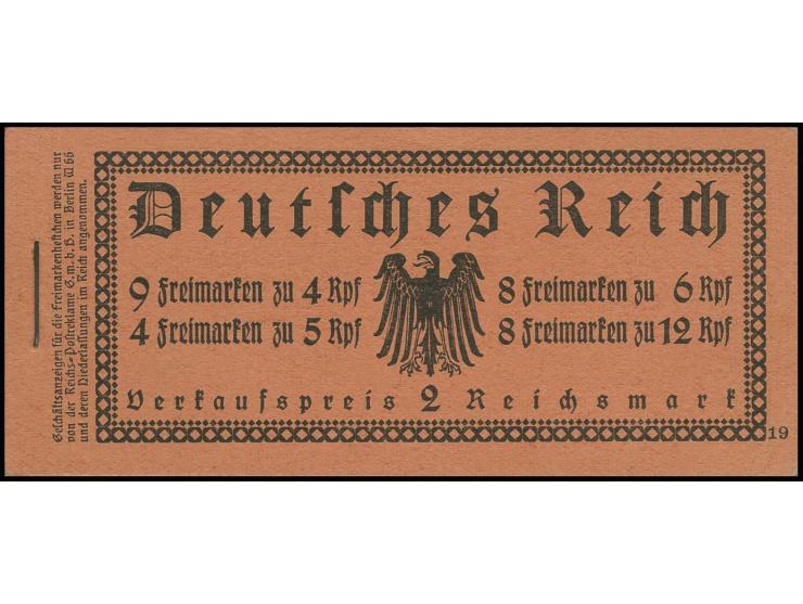 dito, mit O-Nr. 19 in Type 26.2.3, dabei H-Bl.61 und 63 ohne, 62 mit Strichleiste und Teil-HAN, letzteres eine Marke Haftstel