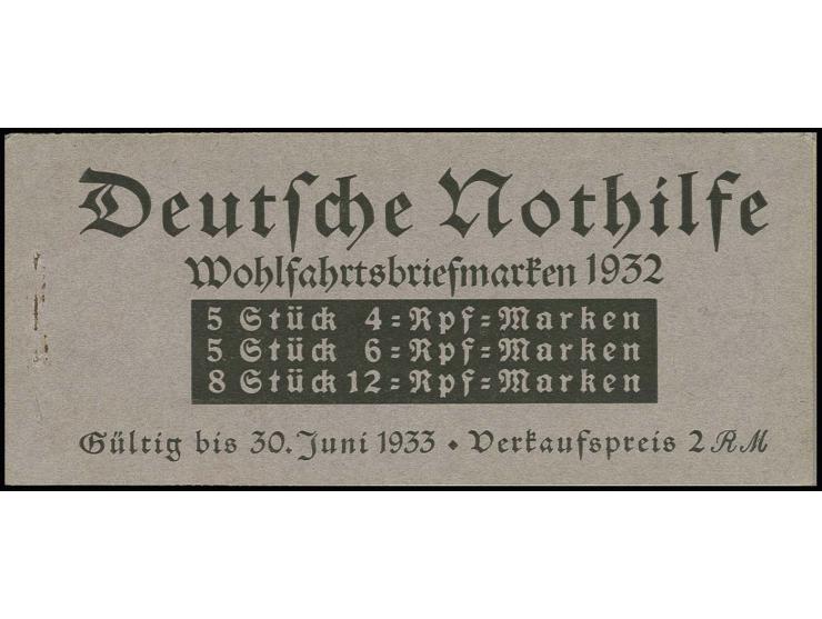 1932, Nothilfe ohne Klammer, dabei H-Bl.73 mit Passerkreuz oben, postfrisch