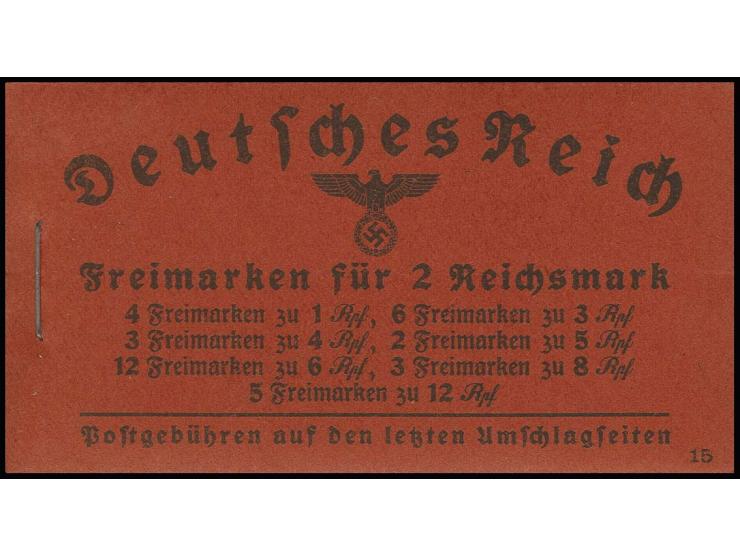 1940/41, Markenheftchen Hindenburg mit O-Nr. 15, postfrisch, Pracht (Mi. 250,-)