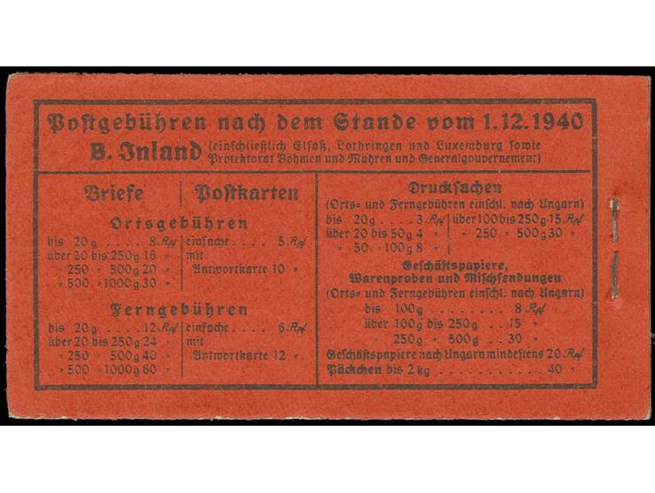 1940/41, Markenheftchen Hindenburg mit O-Nr. 15, postfrisch, Pracht (Mi. 250,-)