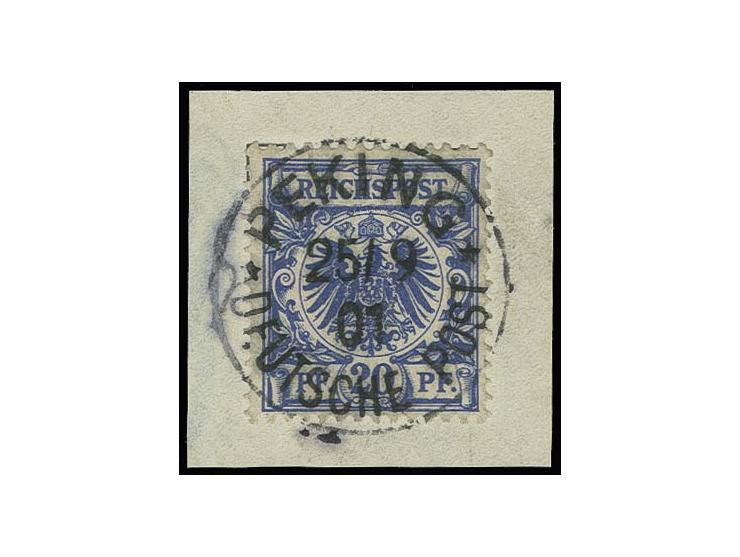 20 Pfg. violettultramarin mit EKr. "PEKING DP 25.9.01", Kabinett, Fotoattest Jäschke-L. BPP (Mi. 1.500,-)