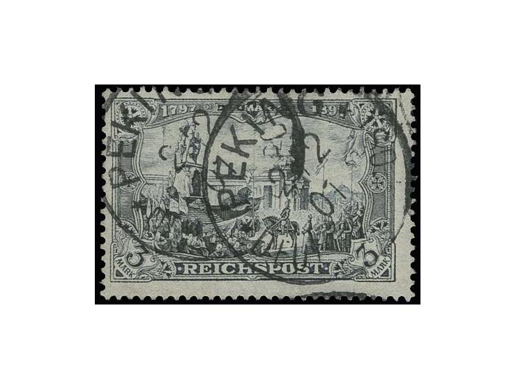 Reichspost 3 M., Type II mit EKr. "PEKING DP 2.2.01", Kabinett, Fotoattest Jäschke-L. BPP (Mi.950,.-)