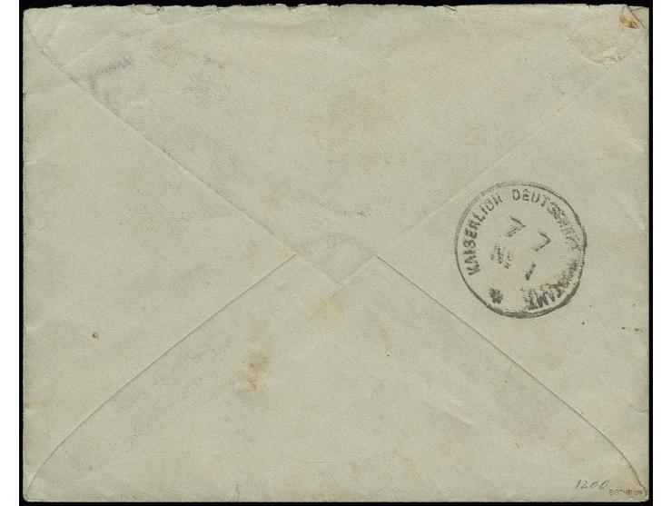"KAISERLICH DEUTSCHES POSTAMT No.1 / 7.7.", klar rückseitig auf Brief von "WILDBAD 2.7." mit Württemberg 20 Pfg. hellblau nac