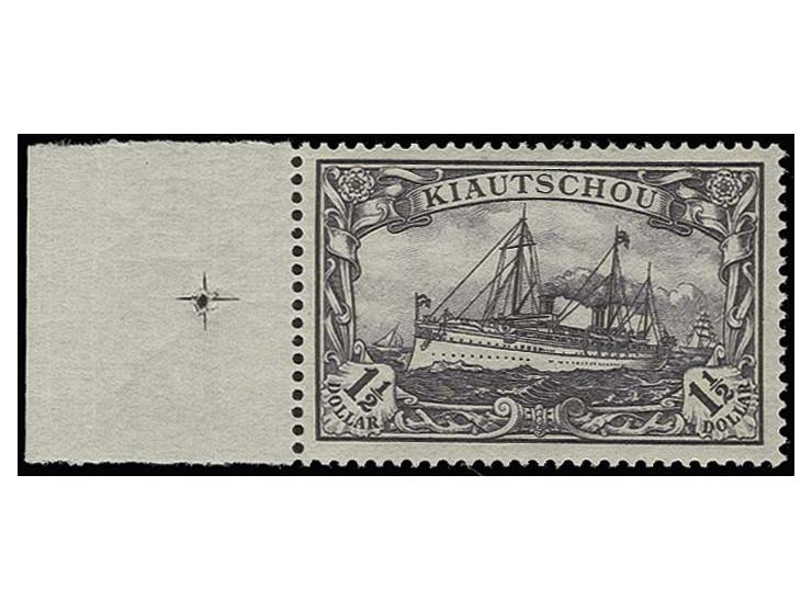 1905, ohne Wasserzeichen: 1½ $, linkes Randstück mit Passerkreuz, postfrisch, Kabinett, sign. Bothe BPP und Fotoattest Jäschk