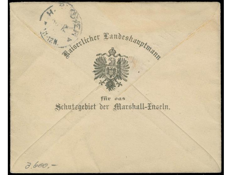 Krone/Adler 20 Pfg. violettultramarin mit Stempel "JALUIT MARSCHALL-INSELN 30.9.96" auf Bedarfsbrief mit rückseitig interessa
