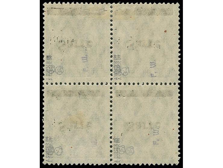 1920, Sarre auf Germania: 2½ Pfg. im Viererblock mit kopfstehendem Aufdruck, sauber ungebraucht, Kabinett, sign. Dub und Burg