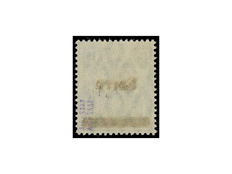 15 Pfg. grauviolett mit doppeltem Aufdruck der Abart "N", postfrisch, Pracht, sign. ArGe Saar und Fotoattest Ney BPP (Mi. für