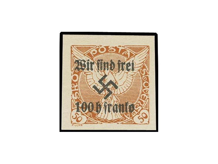 1938, Zeitungsmarke 100 H. auf 50 H. gelborange, postfrisch, Kabinett, Fotoattest Brunel BPP
