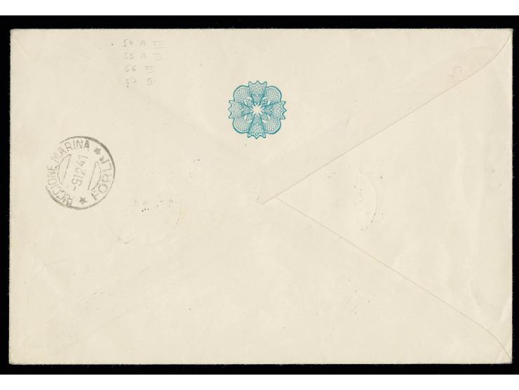 Serbische Kriegsgefangene 0.50 - 4 Din. mit Stempeln "BEOGRAD -7.XII,1941 auf adressiertem Umschlag, mit gefälligkeitshalber 