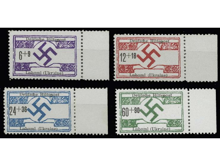 LUBOML: 1944, 6-60 Pfg. kpl. auf x-Papier, einheitlich mit dickem "p" und rechtem Bogenrand, postfrisch, Kabinett, u.a. sign.
