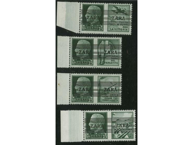 25 C. mit den Propaganda-Nebenfeldern I-IV, einheitlich mit linkem Bogenrand, Aufdrucktype III, postfrisch, Kabinett, sign. E