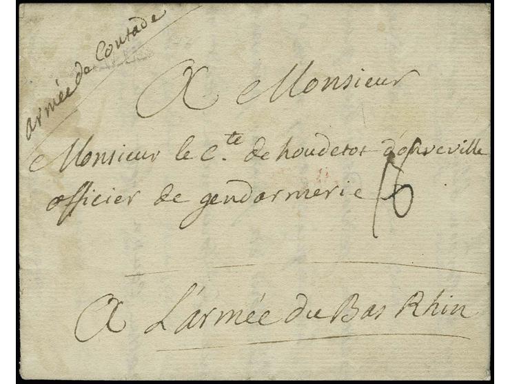 1759, handschriftlich  "armée de Contade" (Marshall de Contades war der Oberbefehlshaber der französischen Armee auf deutsche