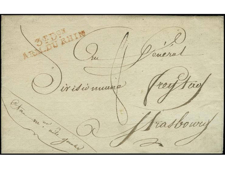 1762, "AR. D. H. RHIN. O", L1 sauber auf kpl. Brief des Generals Rothe der irischen Brigade, geschrieben in Eschwege, selten