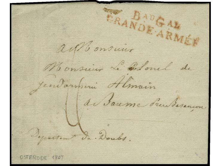 1800, "3 E. DON./ARM. DU. RHIN", L2 in rot auf Tagesbefehl aus dem Generalquartier zu Göppingen nach Straßburg