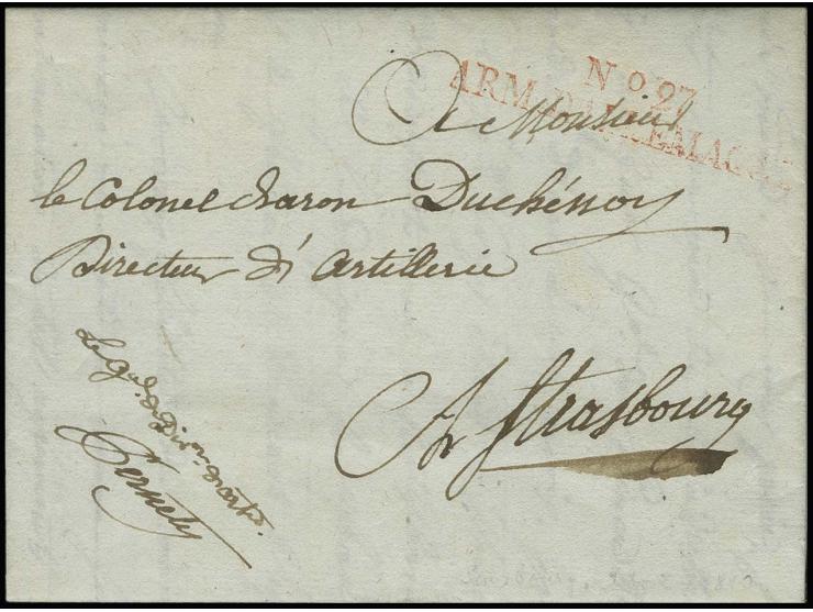 1809, "No. 17 ARM. DALLEMANDE", L2 in rot sauber auf kpl. Brief 1809 von Lindau nach Graz