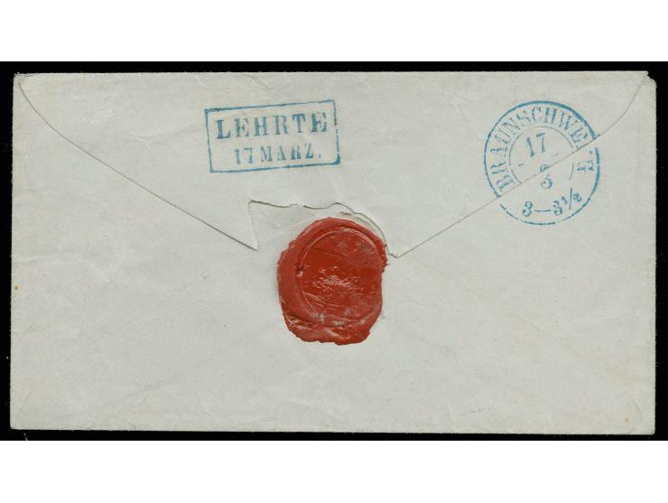 1852, 1 Sgr. rosa, voll- bis meist breitrandig mit 2mal auf- sowie zusätzlich nebengesetztem Ra2 "IMMENDORF 17/3" auf Briefku