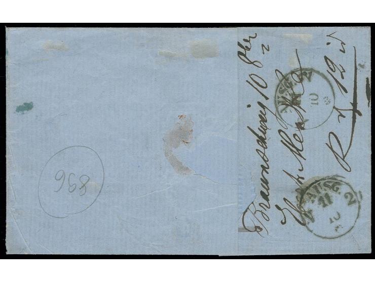 1864, 3 Sgr. rosa im farbfrischem, waagerechten Paar mit allseits gutem Durchstich, mit zwei klaren Nummernstempeln "9" und n
