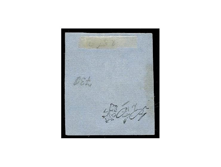 1856, 5 Gr. auf hellkarmingrau, mit sauberem Ra2 "BREMEN 9 * 5-6" auf Briefstück, im Unterrand kleine Auffaserung, sonst einw