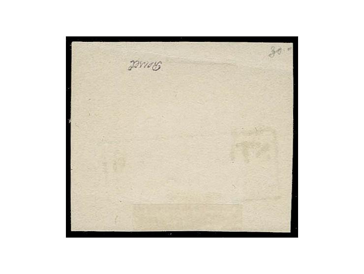3 Gr. graugelb, farbfrisch und allseits sehr breitrandig, mit klarem Ra2 "STOLLHAMM 30/6" auf Briefstück, oben links ein klei