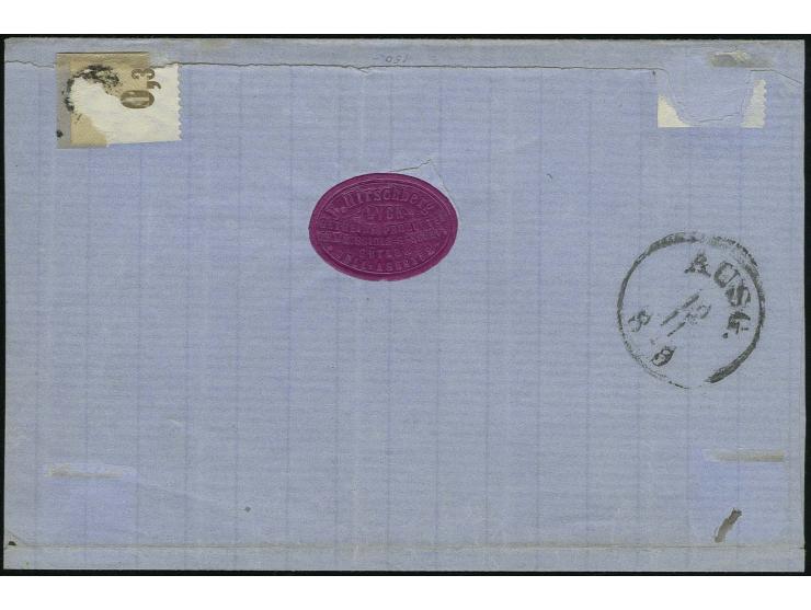1861, Wappen 4 Pfg. grün, Paar und Einzelmarke zusammen mit Paar und 2 Einzelmarken 6 Pfg. orange, mit 4mal sauber aufgesetzt