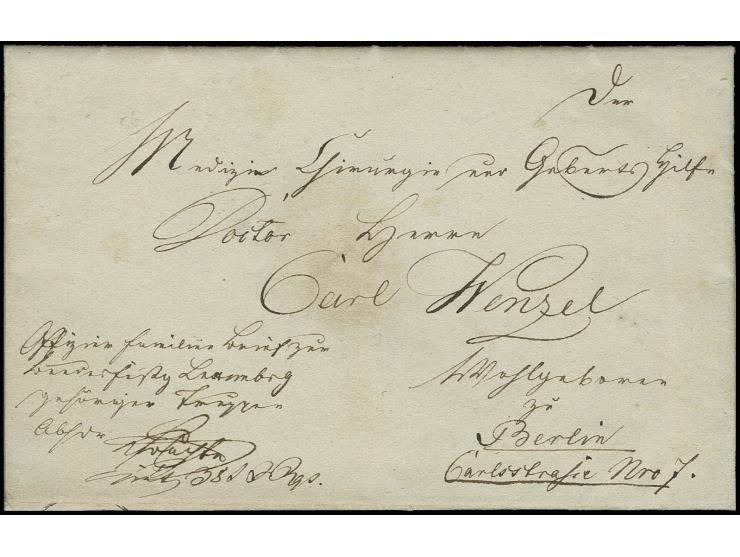 1844, portofreier Offiziersbrief mit handschriftlichem Vermerk "Offizier-Familien-Brief zur Bundesfestung Luxemburg gehörigen