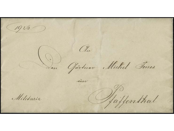 1862, Militär-Dienstbrief des Gouverneurs der Festung, K.G.S. v. Brauchitsch nach Pfaffenthal mit rückseitigem schwarzem Dien
