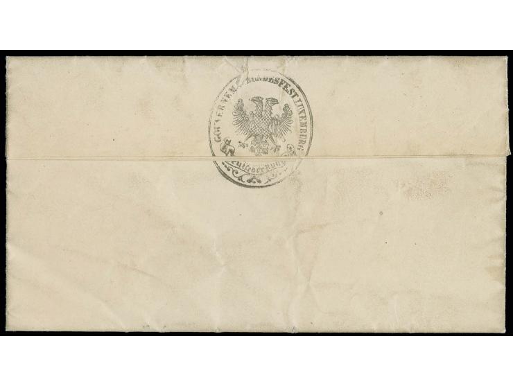 1862, Militär-Dienstbrief des Gouverneurs der Festung, K.G.S. v. Brauchitsch nach Pfaffenthal mit rückseitigem schwarzem Dien
