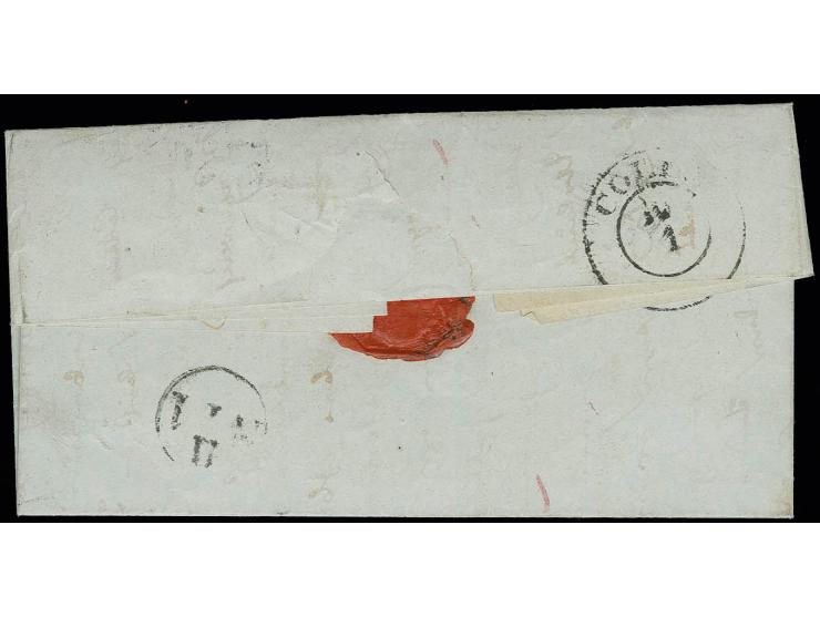 1848, kpl. Brief mit Taxis-DKr. "MAINZ 9 JAN. 1848" mit handschriftlichem Vermerk "freier Offz. Brief d. Bundesftg. Mainz" na